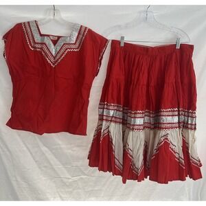 Rare VTG Original Macy's Of Arizona Fiesta Patio Dress Full Cir Skirt ROCKABILLY